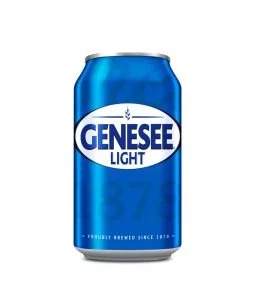 Can of Genesee Light on White Background