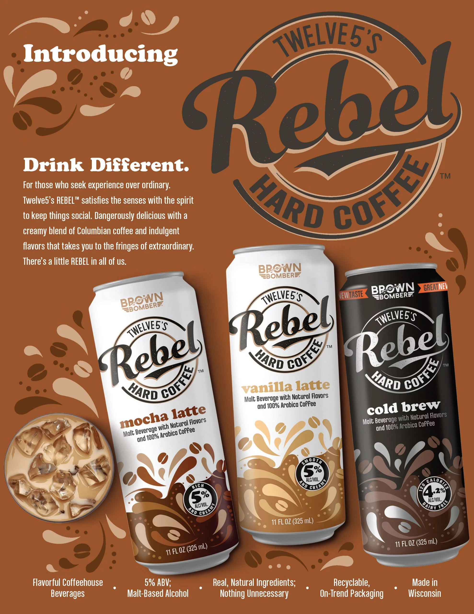 Advertisement for Twelve5's Rebel Hard Coffee
