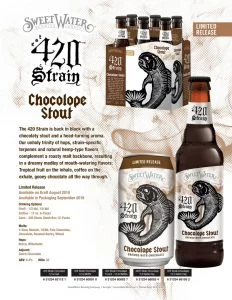 Advertisement of SweetWater 420 Strain Chocolope Stout