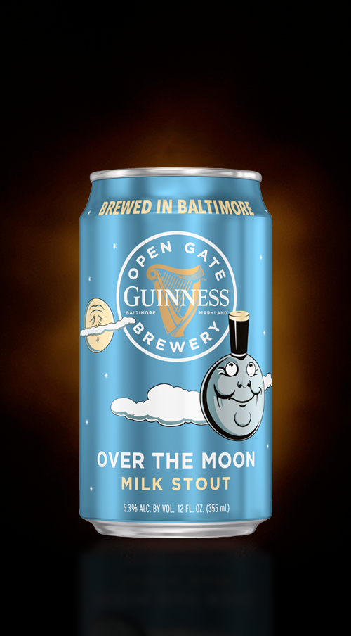 Closeup of Guinness Over The Moon Milk Stout Can