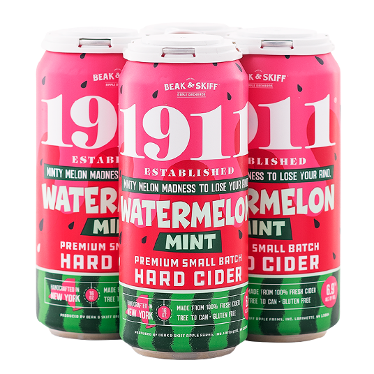 4 pack of 1911 Watermelon Mint Cider Cans