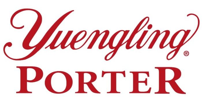 Yuengling porter beer label in red font